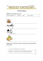 English worksheet: Presnet Continuous