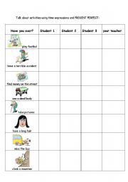 English Worksheet: Have you ever??? - speaking PRESENT PERFECT exercise