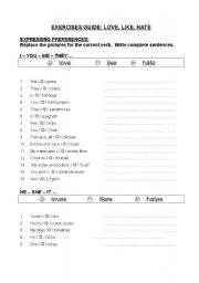 English Worksheet: EXPRESSING PREFERENCES