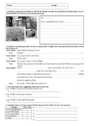 English Worksheet: Test - there is/are + going to 