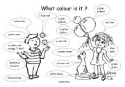 English Worksheet: What colour is it ?