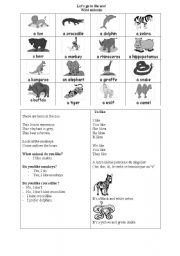 English Worksheet: lets go to the zoo