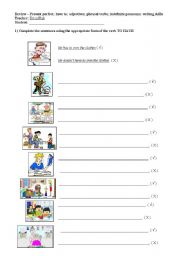English Worksheet: Complete review exercises