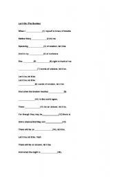 English worksheet: let it be