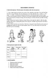 English Worksheet: Describing People