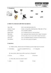 English Worksheet: Harry Potter and the Goblet of fire