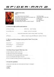 English Worksheet: Spider Man 2