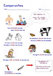 English Worksheet: Comparatives