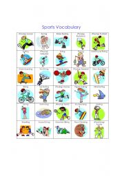 Sports Vocabulary with Cross-word puzzle 1