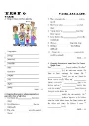 English Worksheet: Test comparison of adjectives, present simple and present continuous