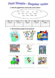 English Worksheet: Past Simple-regular verbs