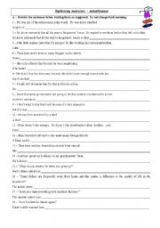 English Worksheet: Rephrasing exercises