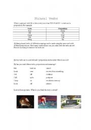 English Worksheet: Phrasal Verbs worksheet and story