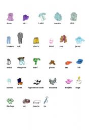 English Worksheet: Clothes Vocabulary