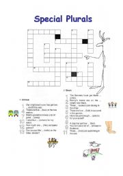 English Worksheet: Crossword Plural Forms