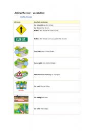 English Worksheet: Asking the way