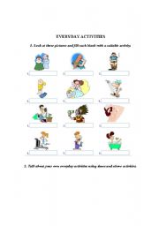 English Worksheet: everyday activities