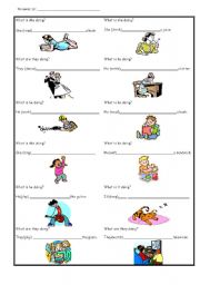English Worksheet: present continuous.