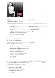 English Worksheet: Hunter by DIDO worksheet