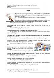 English Worksheet: Idioms - improving speaking skills