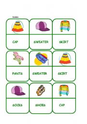 English Worksheet: Domino - Clothes