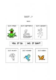 English Worksheet: Verb to be + animals