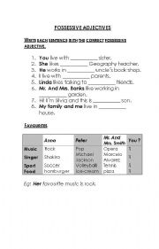 English Worksheet: possessives