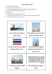 English Worksheet: Trivia - Question Game