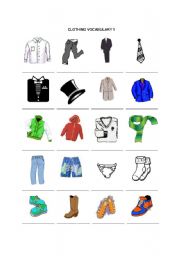 English worksheet: Clothing vocabulary 1