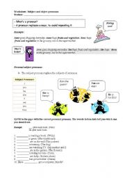 English Worksheet: Personal pronouns - object and subject pronouns