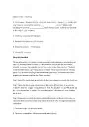 English Worksheet: Lesson about Clothing and Describing