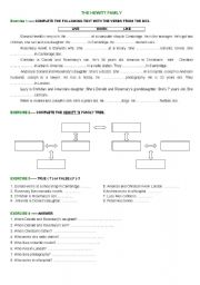 English worksheet: THE HEWITT FAMILY