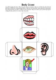 English Worksheet: The body dices