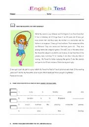 English Worksheet: ENGLISH TEST