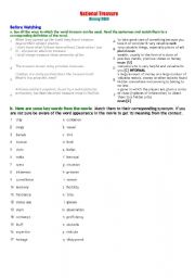 English Worksheet: NATIONAL TREASURE