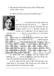 English Worksheet: john lennon