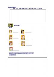 English Worksheet: The Family