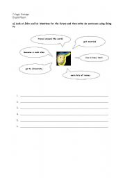 English Worksheet: Will and going to