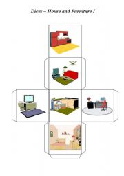 English Worksheet: House and Furniture dices