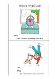 English Worksheet: Practicing the numbers with rhymes - Count with Sue