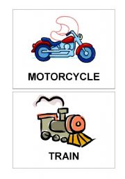 English Worksheet: Transport Flashcards