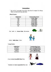 English Worksheet: Comparatives