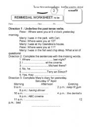 English Worksheet: past tenst