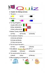 English Worksheet: Quiz