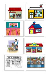 English Worksheet: Places Memory Game