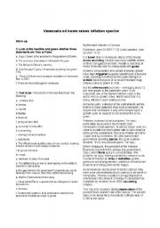 English Worksheet: Chavez Inflation