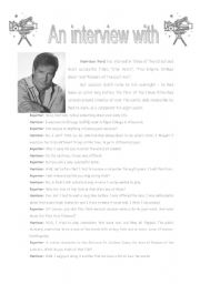 English Worksheet: An interview with Harrison Ford