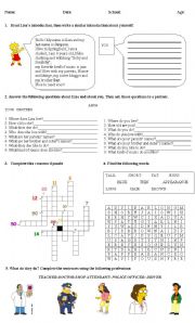 English Worksheet: Diagnostic Test