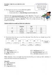 English Worksheet: Adjectiver order
