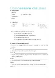 English Worksheet: Concessive clauses